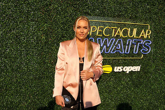 Lindsey Vonn arrives on Day One of the 2022 US Open at USTA Billie Jean King National Tennis Center on August 29, 2022 in the Flushing neighborhood of the Queens borough of New York City.